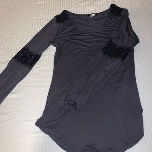 Charcoal long sleeve blouse